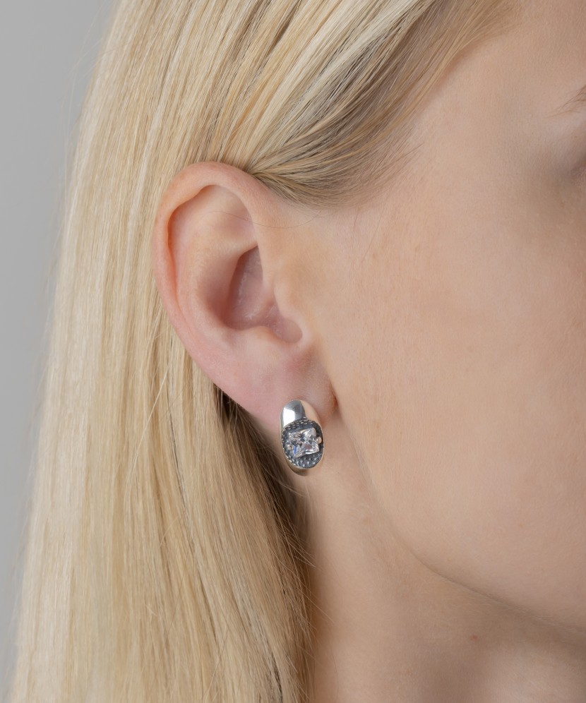 Hõbekõrvarõngad tsirkooniga - Hõbekõrvarõngad - Goldinga