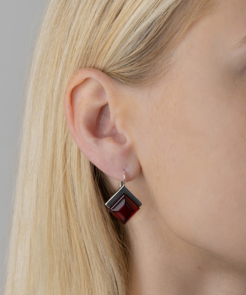 Kullatud Hõbekõrvarõngad granaatide - Hõbekõrvarõngad - Goldinga