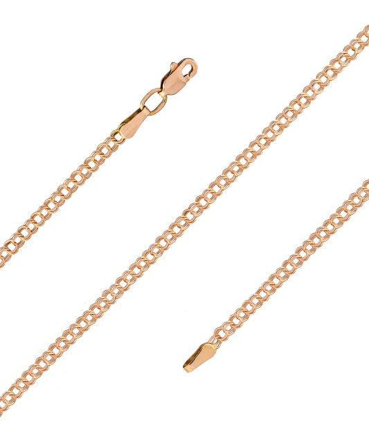 Золотой цельный браслет "Bismark" 2.8mm