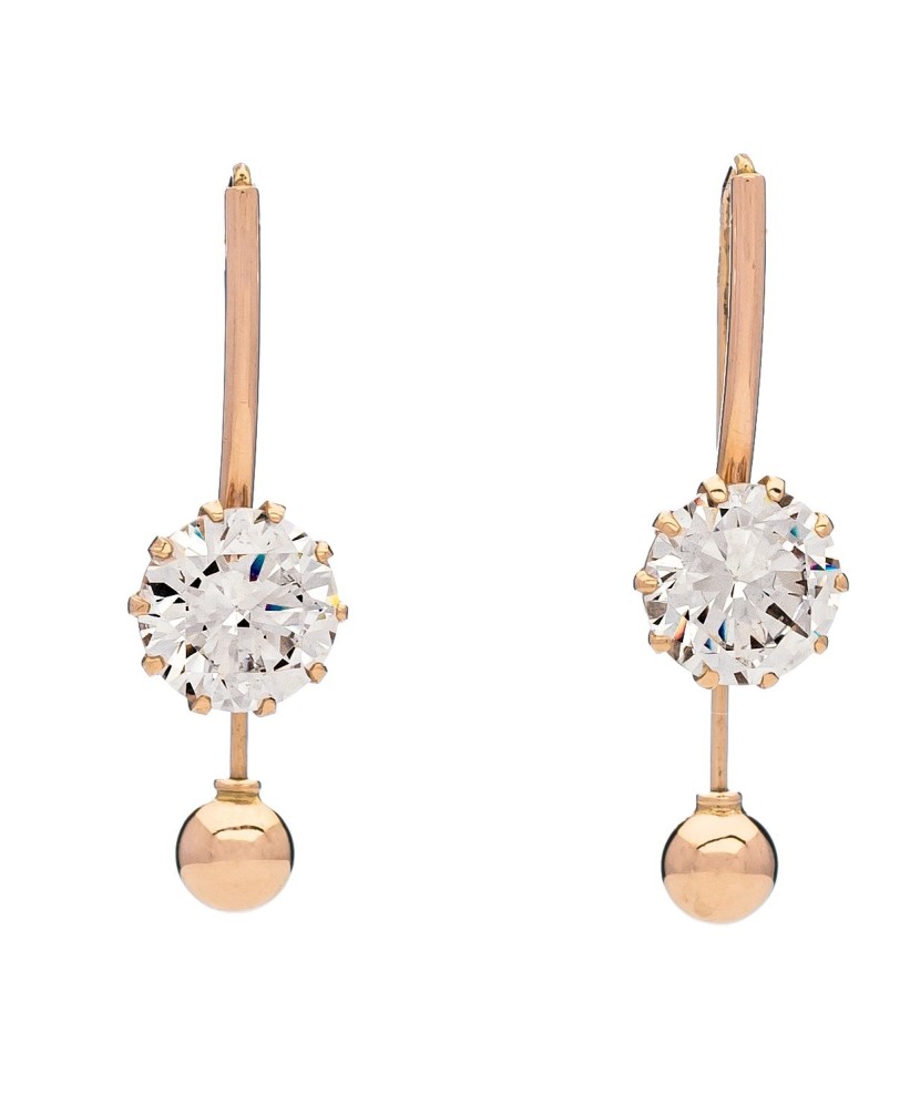 Золотые серьги с цирконами