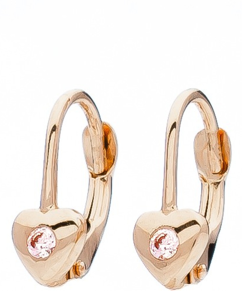 Auksiniai auskarai su cirkoniu "Širdelės" - Auksiniai auskarai - Goldinga