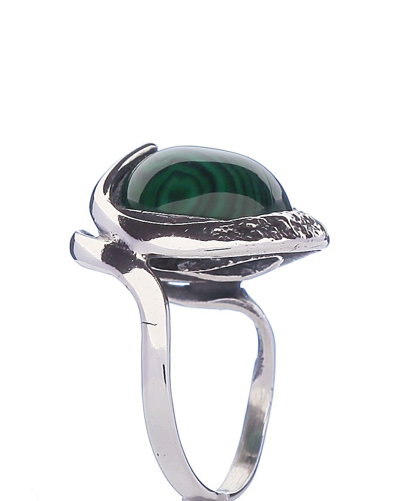 Hõbesõrmus sünteetilise malahiidiga - Hõbesõrmused - Goldinga