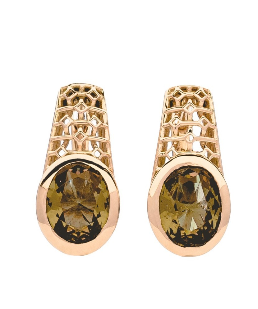 Золотые серьги с султанитом