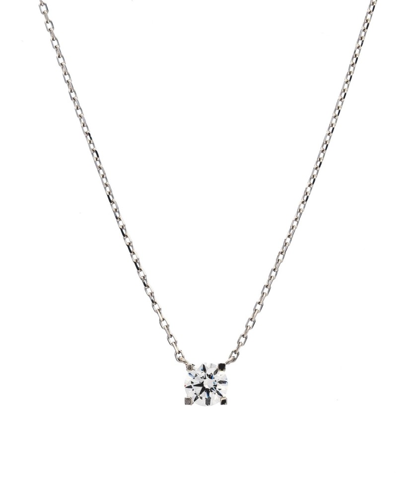 Цепочка из белого золота с подвеской из циркона