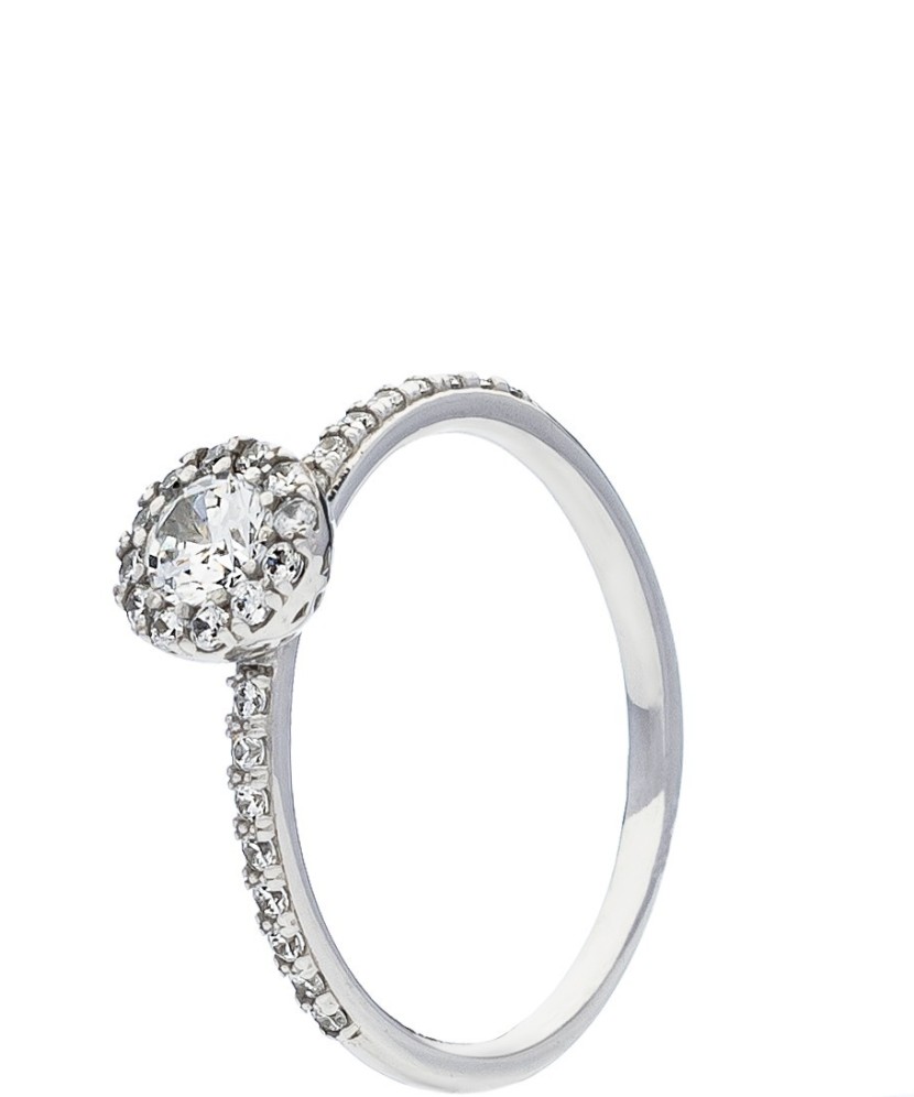 Кольцо из белого золота с цирконами