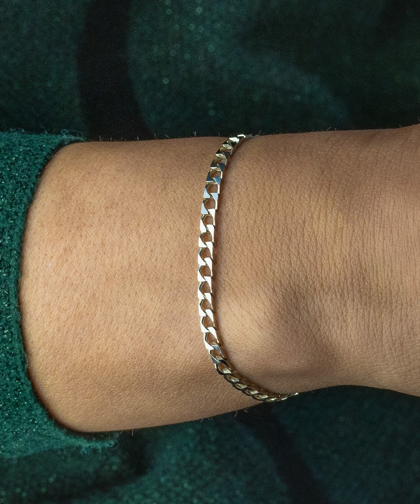 Серебряный браслет "Curb" 3.4mm