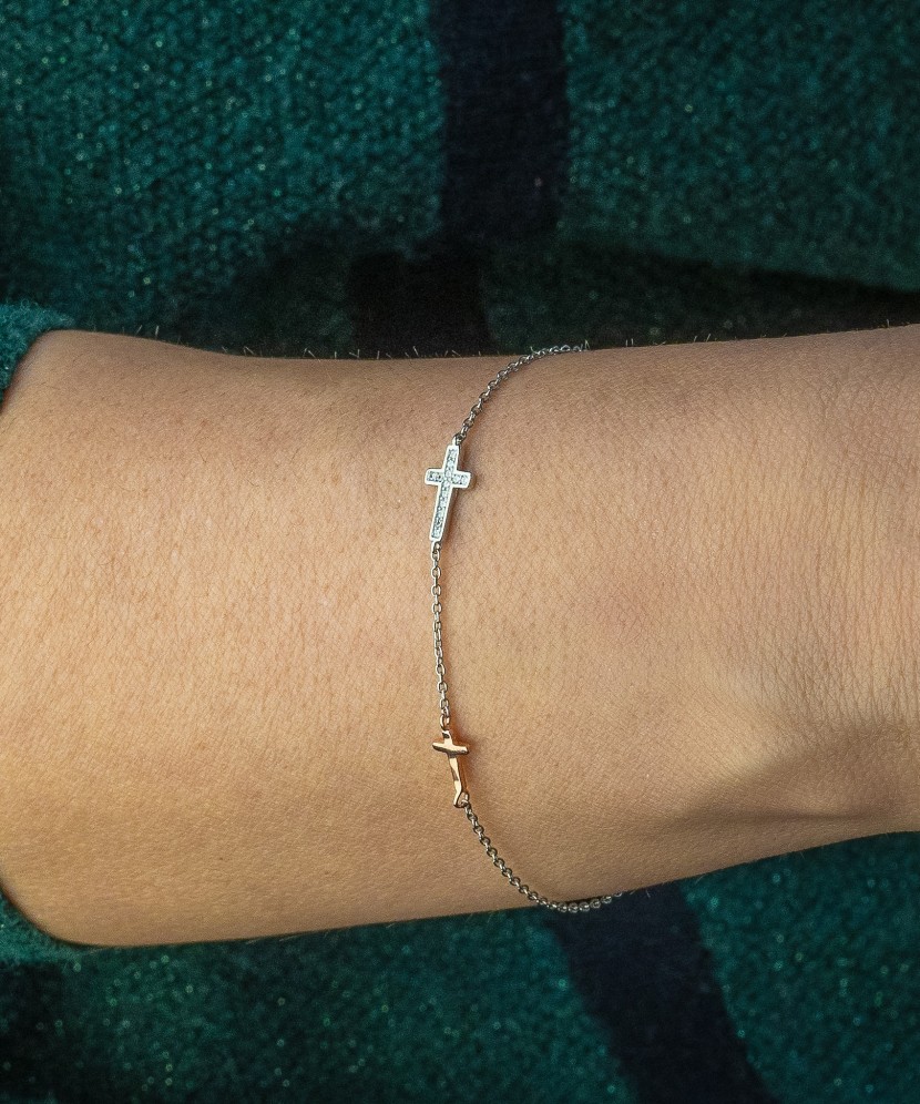 Sidabrinė apyrankė su pakabukais "Kryželiai" Goldinga 03172