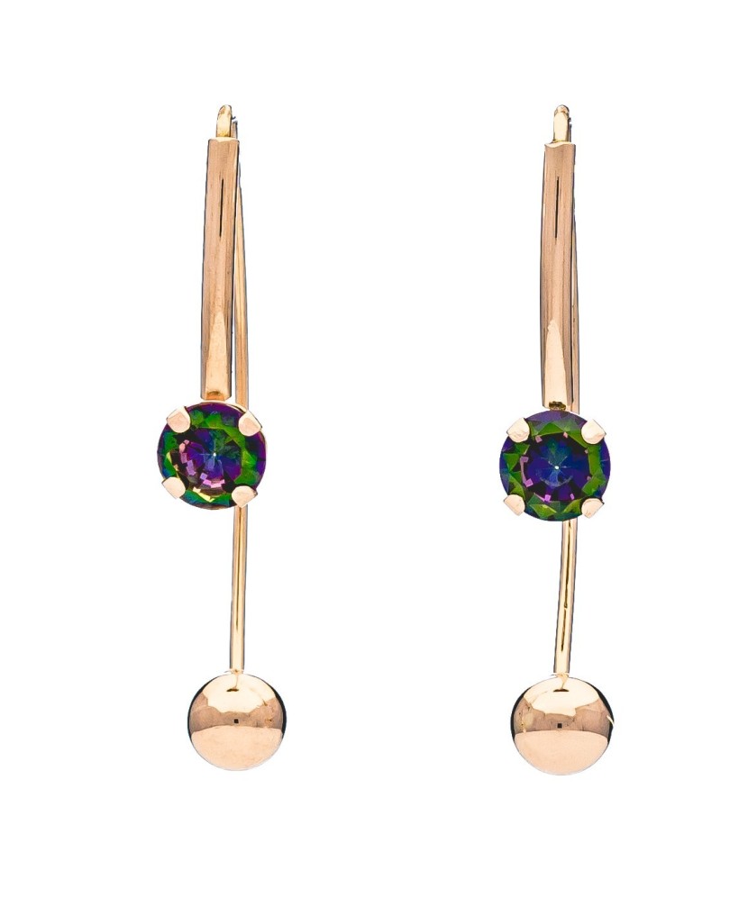 Auksiniai auskarai su kristalais Goldinga 03213