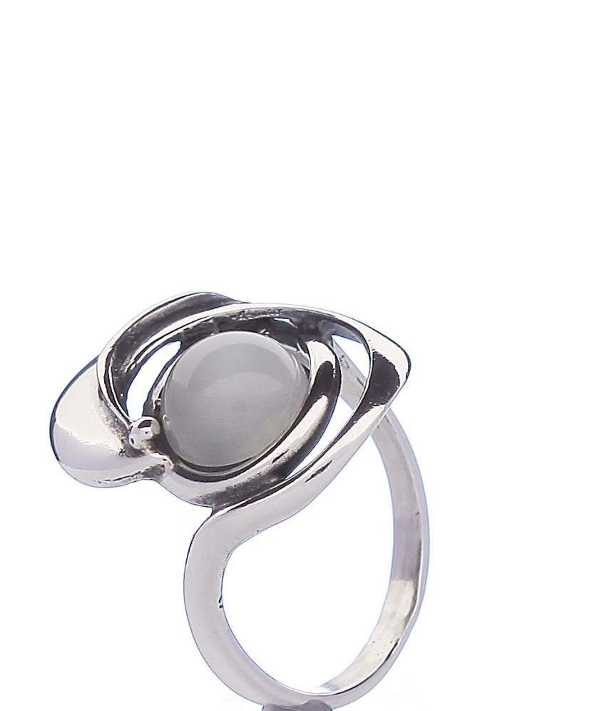 Sidabrinis žiedas su katės akies akmeniu - Sidabriniai žiedai - Goldinga