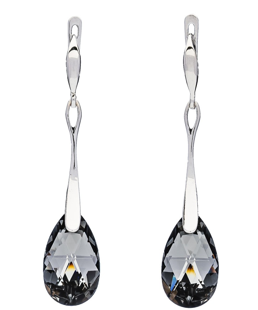 Sidabriniai auskarai su kristalu - Sidabriniai auskarai - Goldinga