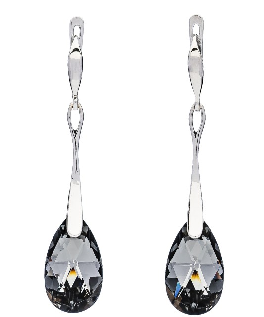 Sidabriniai auskarai su kristalu - Sidabriniai auskarai - Goldinga