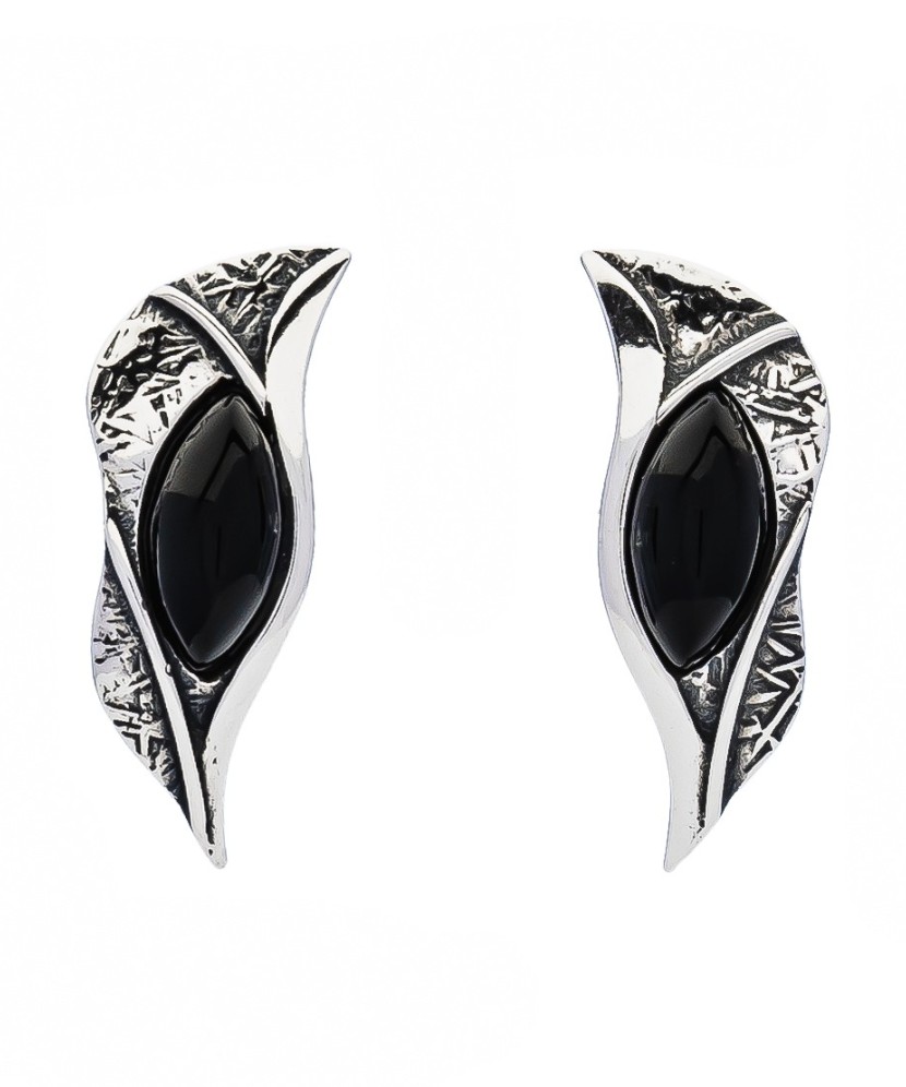 Sidabriniai auskarai su oniksu - Sidabriniai auskarai - Goldinga