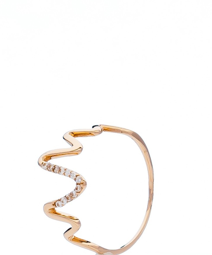 Auksinis žiedas su cirkoniais - Auksiniai žiedai - Goldinga