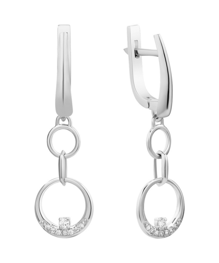 Серьги из серебра с цирконами