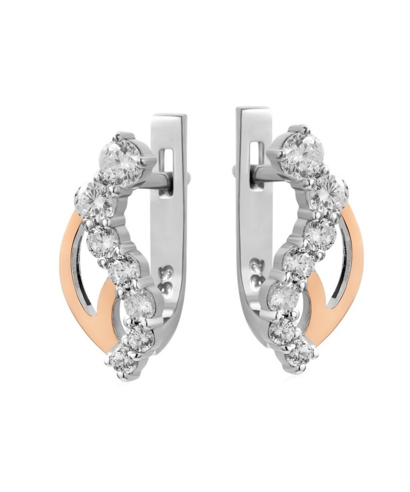 Серьги из позолоченного серебра с цирконами