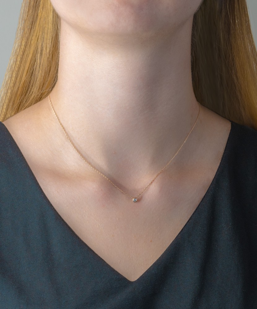 Valgest kullast kett briljantripatsiga - Kuldketid ripatsidega - Goldinga