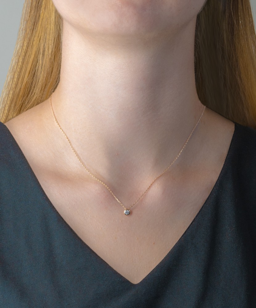 Valgest kullast kett briljantripatsiga - Kuldketid ripatsidega - Goldinga