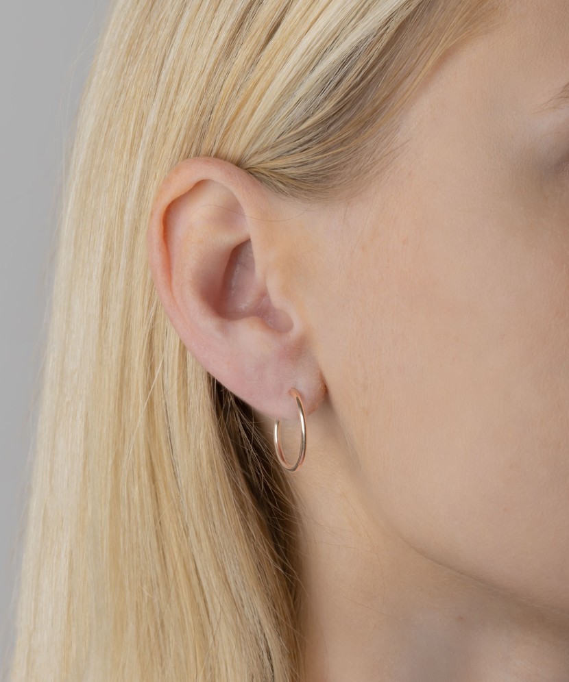 Золотые серьги кольца 20mm