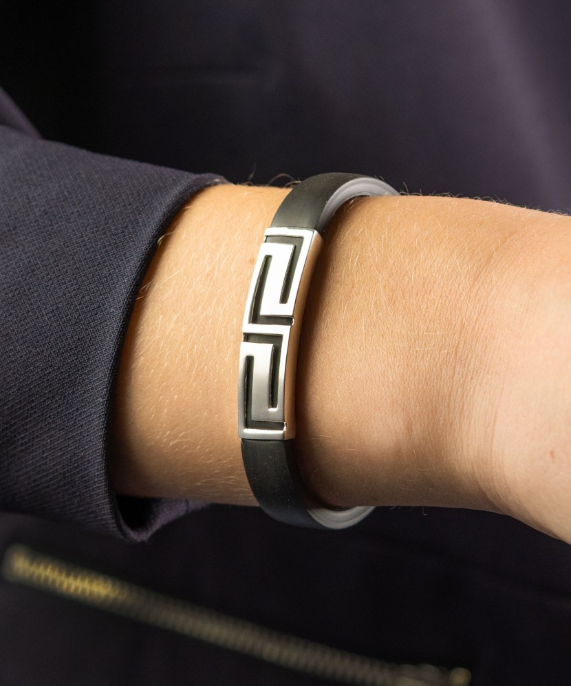 Kautšukist käevõru hõbedaga - Hõbedast käeketid - Goldinga