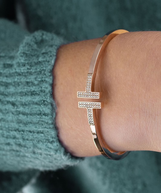 Jäik kullast käevõru tsirkoonidega - Kullast käeketid - Goldinga