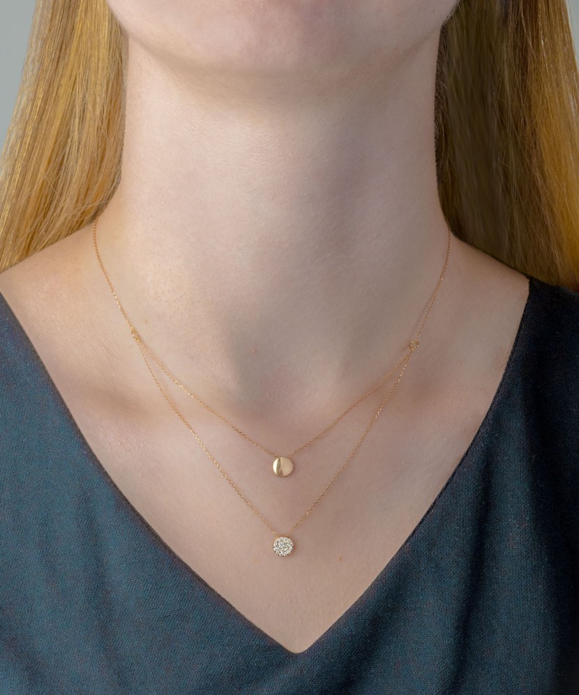 Золотая цепочка с подвеской из циркона