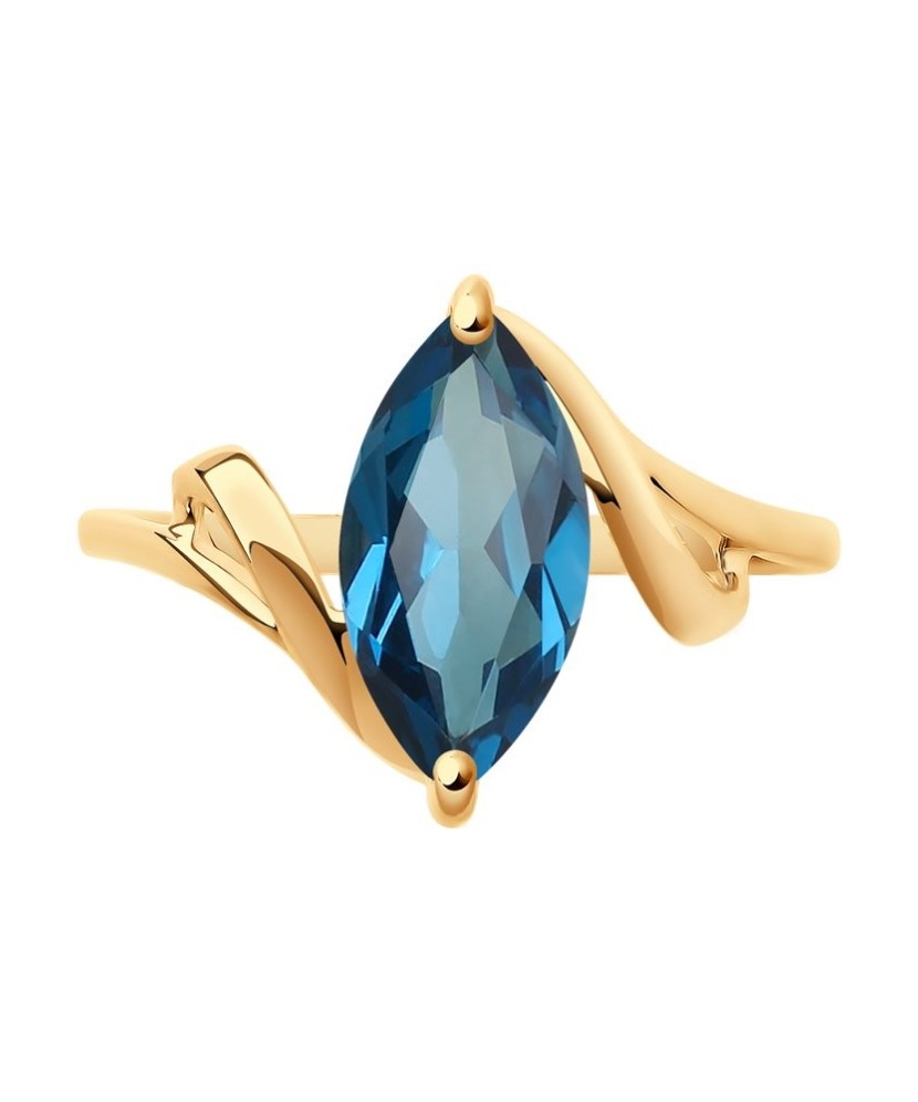 Auksinis žiedas su topazu