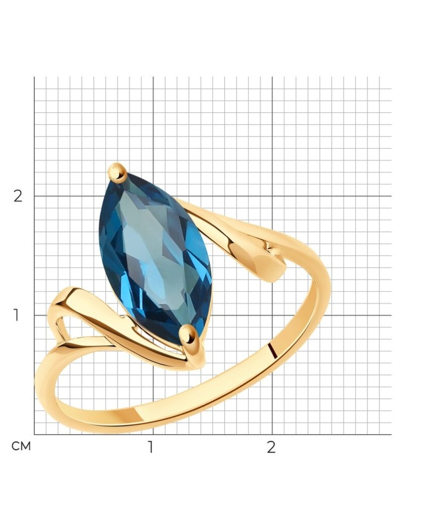 Auksinis žiedas su topazu