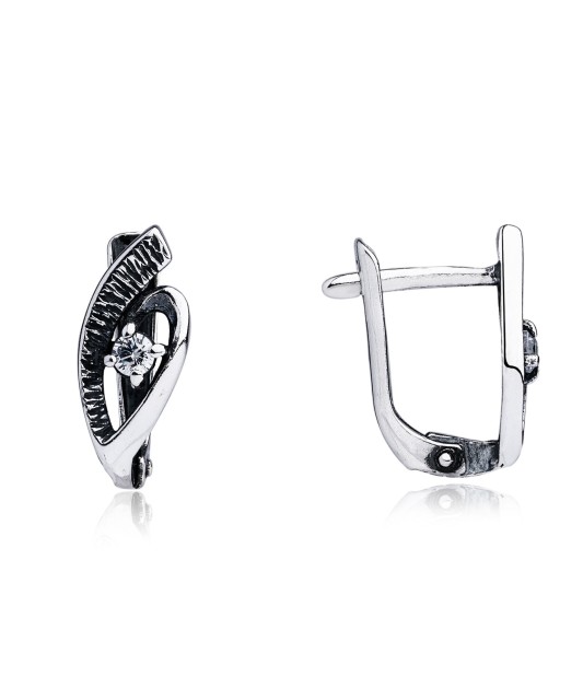 Hõbekõrvarõngad tsirkoonidega