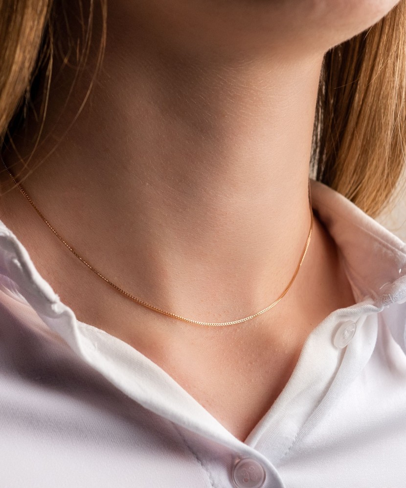 Ühest tükist kuldkett "Box" 0.9mm