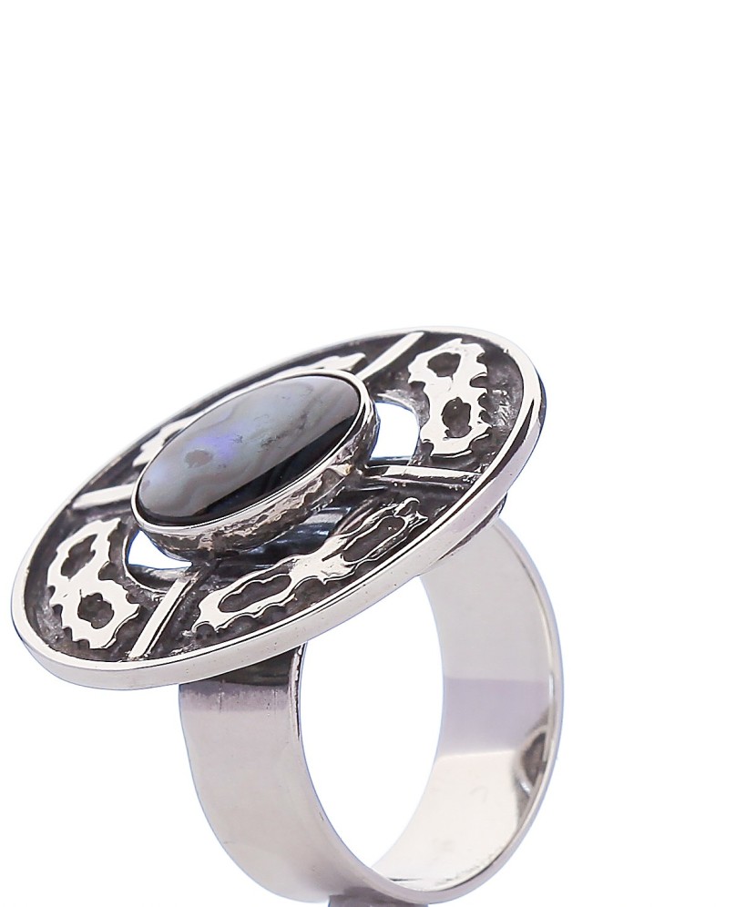 Sidabrinis žiedas su perlamutru - Sidabriniai žiedai - Goldinga