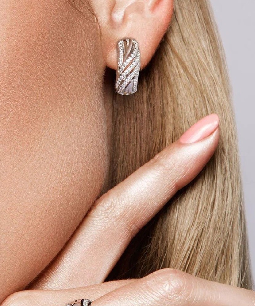 Серьги из серебра с цирконами
