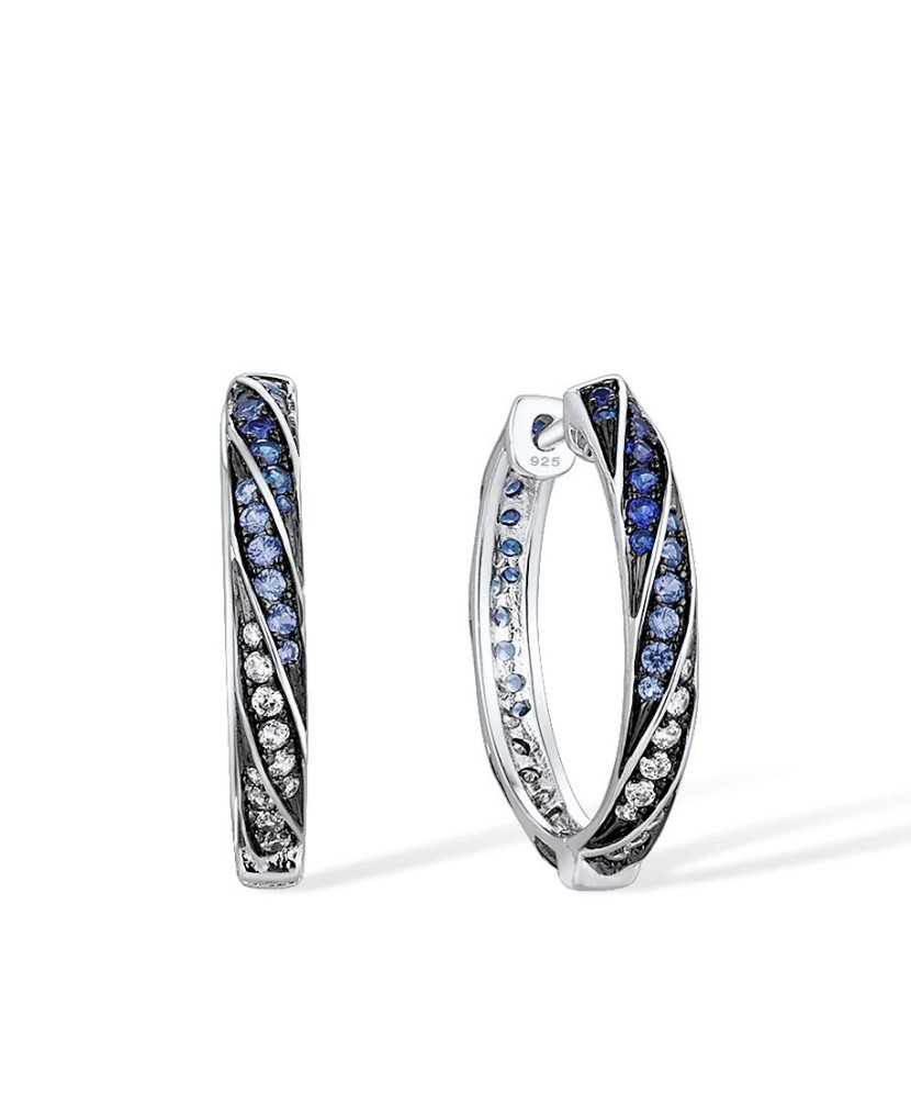 Серебряные серьги со шпинелями и цирконами