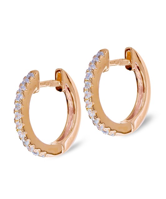 Серебряные позолоченные серьги с цирконом