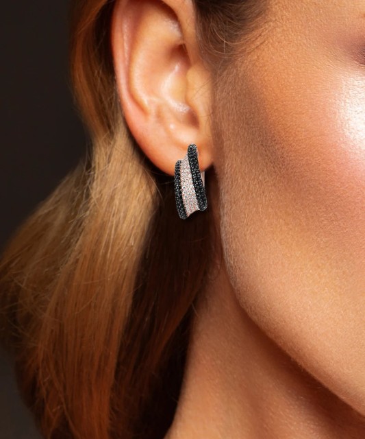 Kullatud Hõbedast kõrvarõngad tsirkoonide ja spinellidega