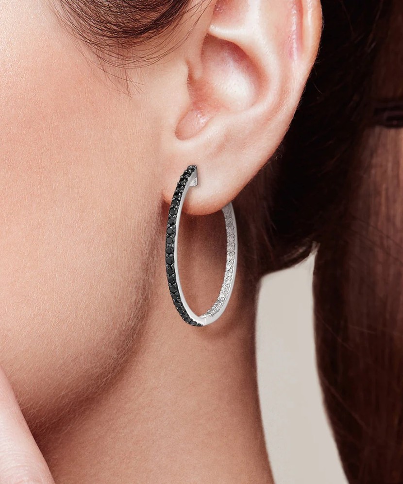 Hõbedast kõrvarõngad tsirkoonide ja spinellidega