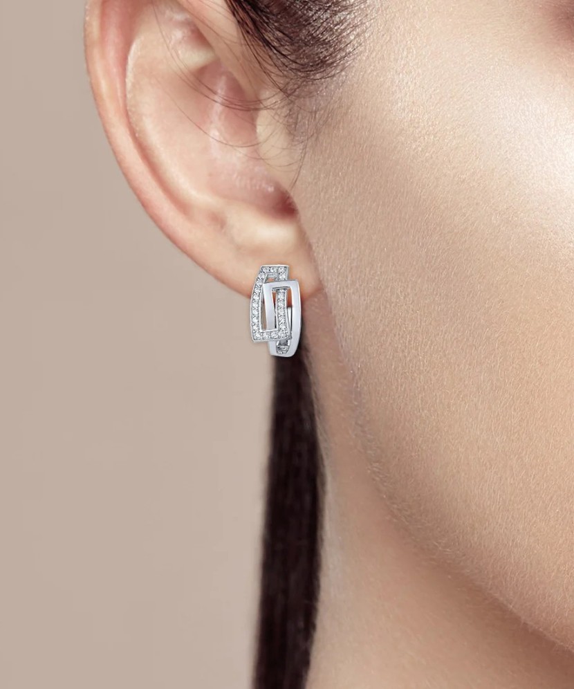 Hõbedast kõrvarõngad tsirkoonide