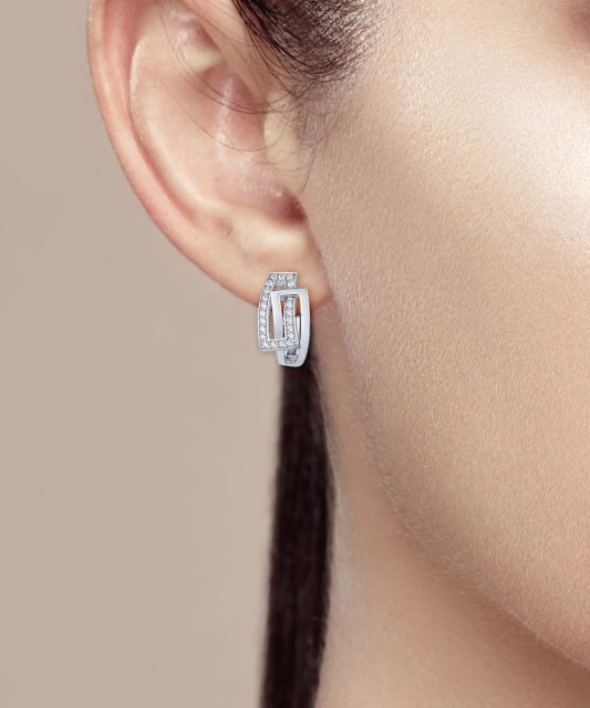 Hõbedast kõrvarõngad tsirkoonide