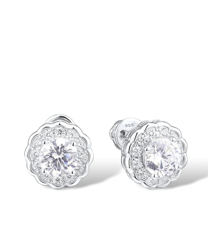 Серьги из серебра с цирконами