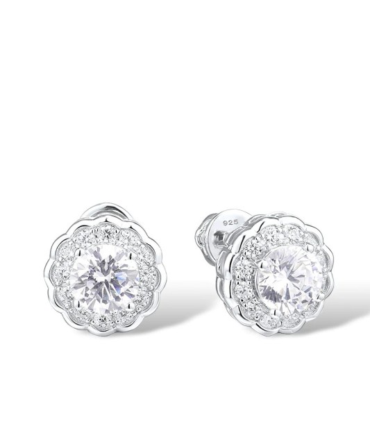 Серьги из серебра с цирконами