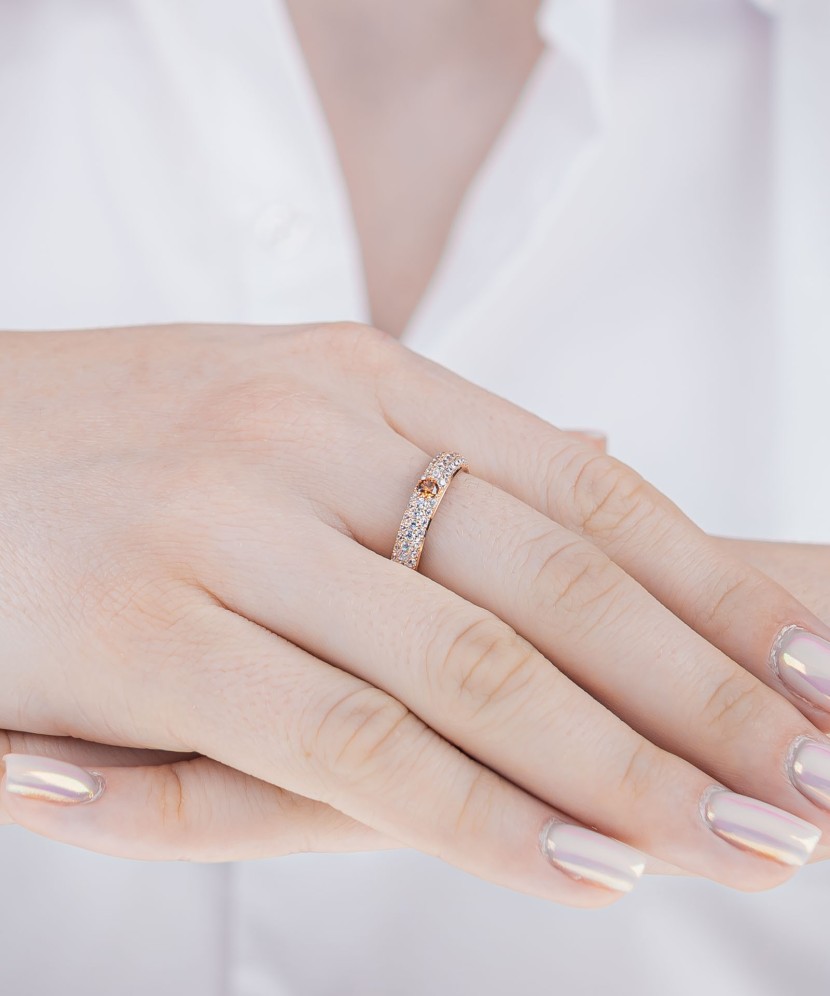 Kullatud Hõbesõrmus tsirkoonidega