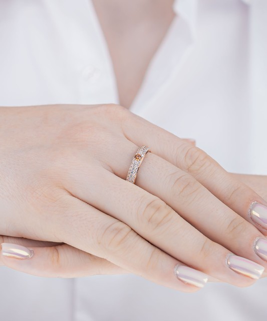 Kullatud Hõbesõrmus tsirkoonidega