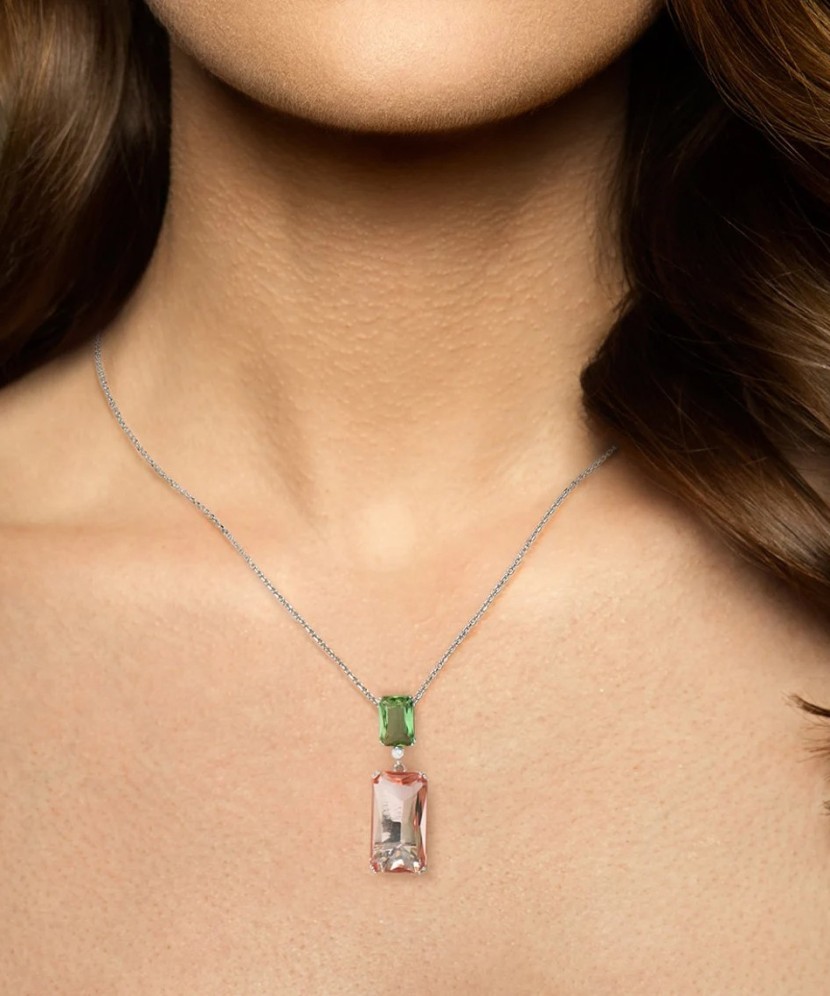 Серебряный подвеска с цирконами