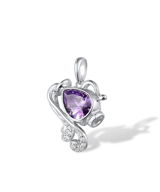 Hõbedast ripats ametüsti ja tsirkoonidega