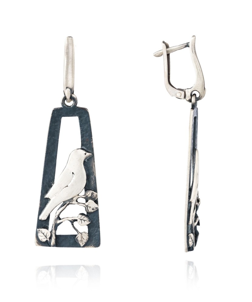 Hõbekõrvarõngad   "Lind"