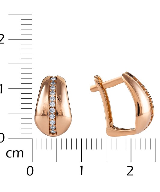 Золотые серьги с цирконами
