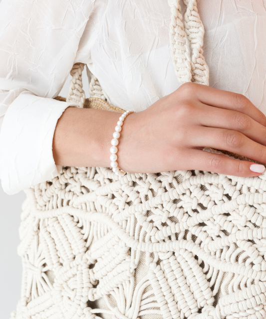 Жемчужный браслет с серебром