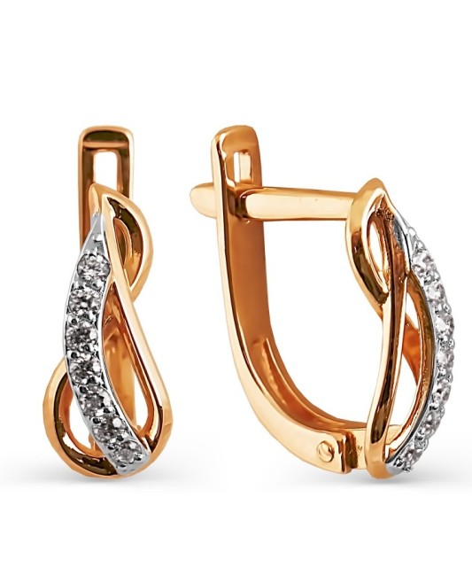 Золотые серьги с цирконами