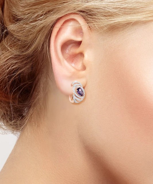 Kullatud Hõbekõrvarõngad tsirkoonidega