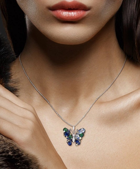 Hõbesõrmus tsirkoonidega "Liblikas"