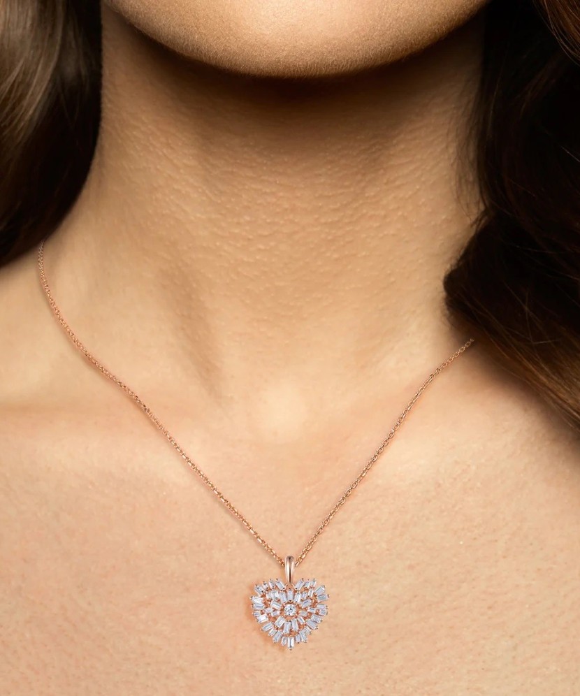 Позолоченный серебряный кулон с цирконом